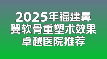 2025年福建鼻翼软骨重塑术效果卓越医院推荐