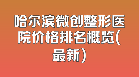 哈尔滨微创整形医院价格排名概览（最新）