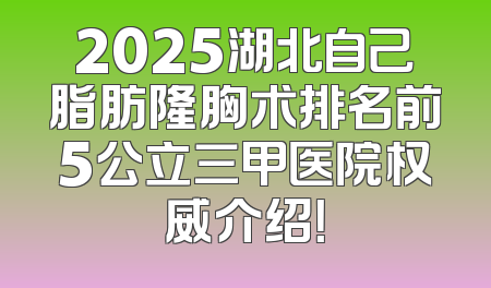 2025湖北自己脂肪隆胸术排名前5公立三甲医院权威介绍！