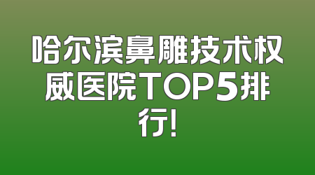 哈尔滨鼻雕技术权威医院TOP5排行！