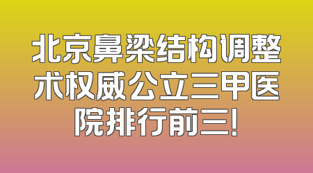 北京鼻梁结构调整术权威公立三甲医院排行前三！