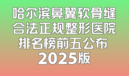 哈尔滨鼻翼软骨缝合法正规整形医院排名榜前五公布 2025版