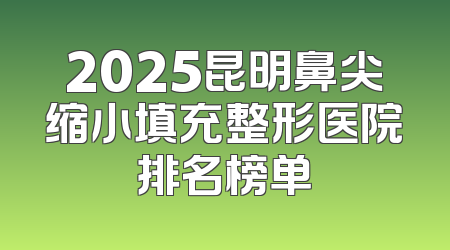 2025昆明鼻尖缩小填充整形医院排名榜单