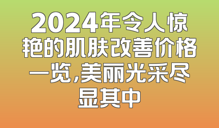 2024年令人惊艳的肌肤改善价格一览，美丽光采尽显其中