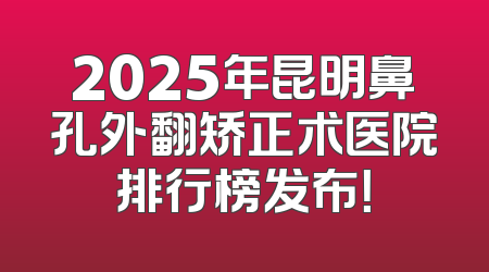 2025年昆明鼻孔外翻矫正术医院排行榜发布！