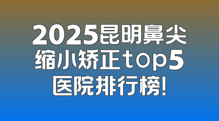 2025昆明鼻尖缩小矫正top5医院排行榜！