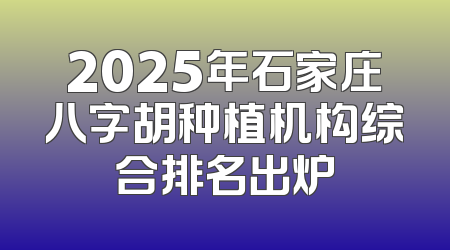 2025年石家庄八字胡种植机构综合排名出炉