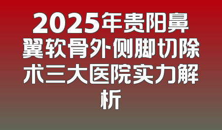 2025年贵阳鼻翼软骨外侧脚切除术三大医院实力解析