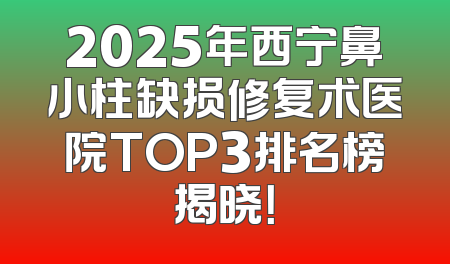 2025年西宁鼻小柱缺损修复术医院TOP3排名榜揭晓！