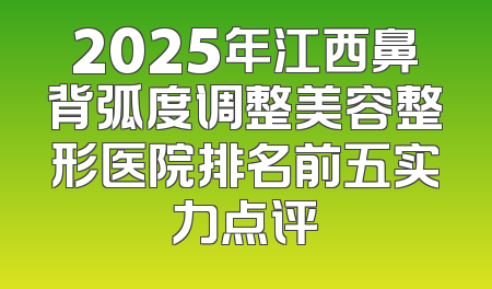 2025年江西鼻背弧度调整美容整形医院排名前五实力点评