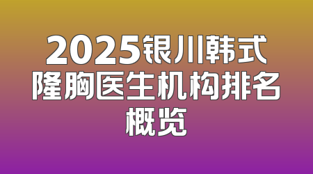 2025银川韩式隆胸医生机构排名概览