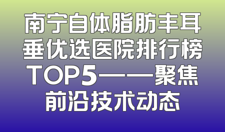 南宁自体脂肪丰耳垂优选医院排行榜TOP5——聚焦前沿技术动态