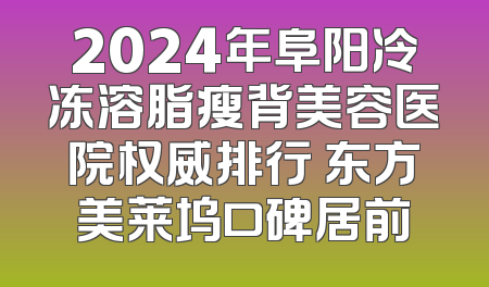 2024年阜阳冷冻溶脂瘦背美容医院权威排行 东方美莱坞口碑居前