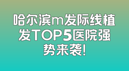 哈尔滨m发际线植发TOP5医院强势来袭！