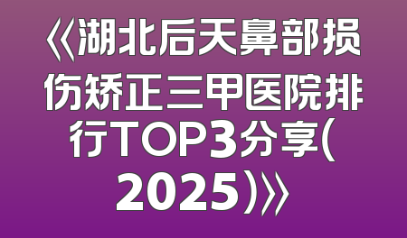 《湖北后天鼻部损伤矫正三甲医院排行TOP3分享（2025）》