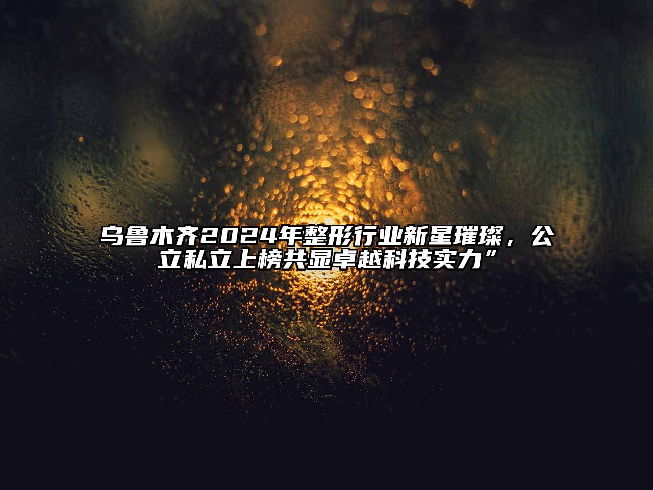 乌鲁木齐2024年整形行业新星璀璨，公立私立上榜共显卓越科技实力”