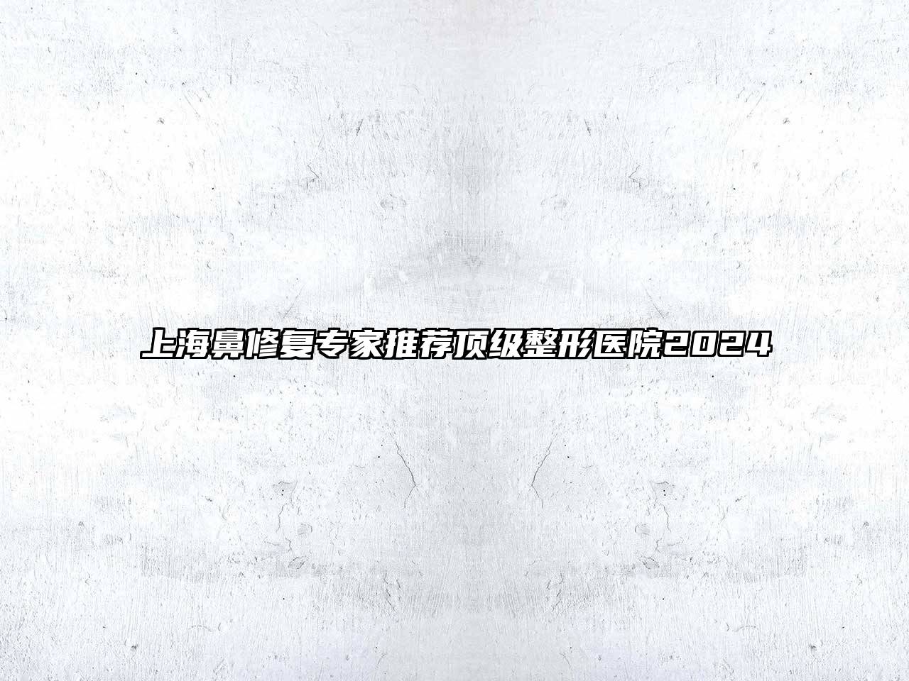 上海鼻修复专家推荐顶级整形医院2024