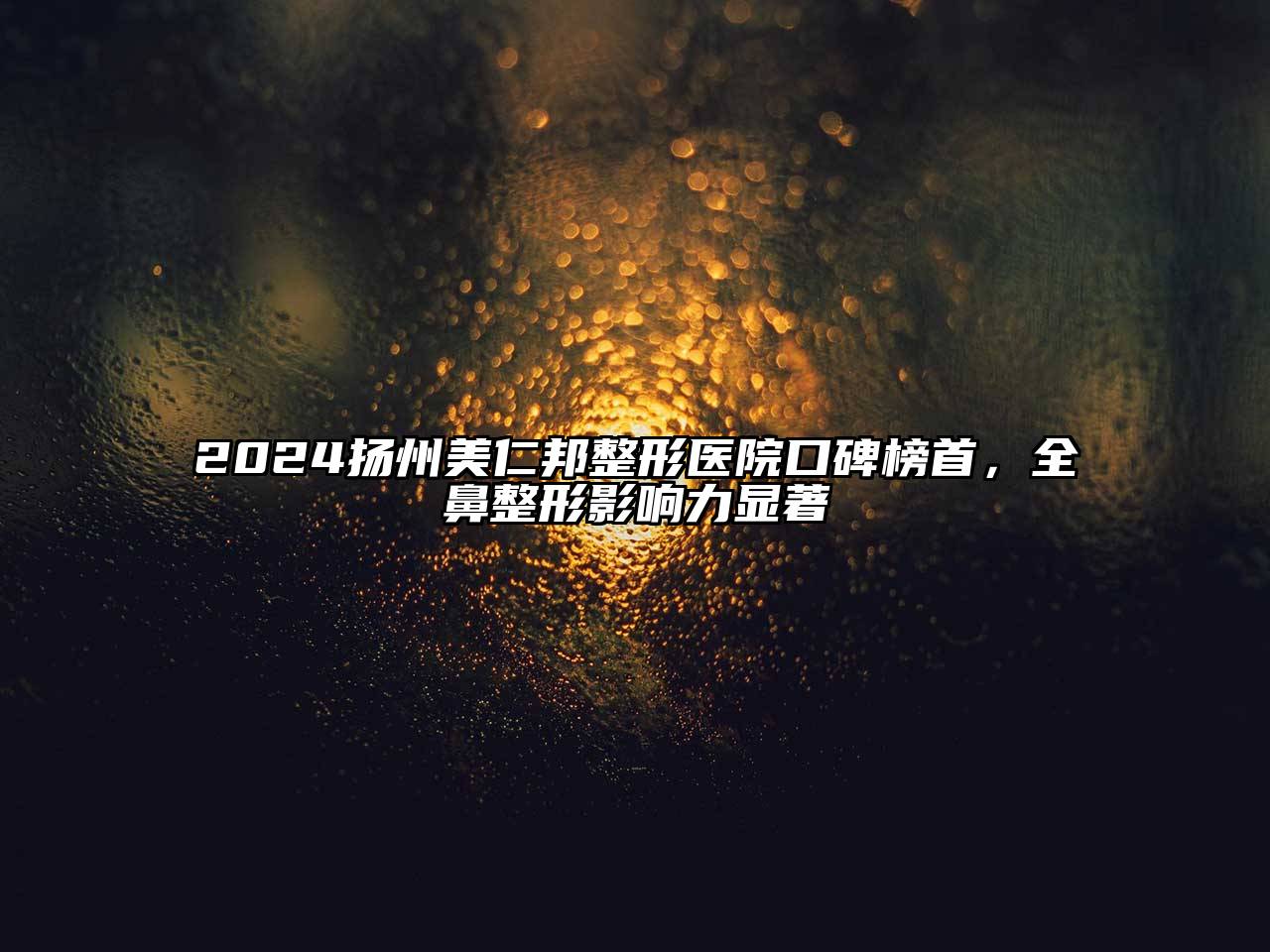 2024扬州美仁邦整形医院口碑榜首，全鼻整形影响力显著