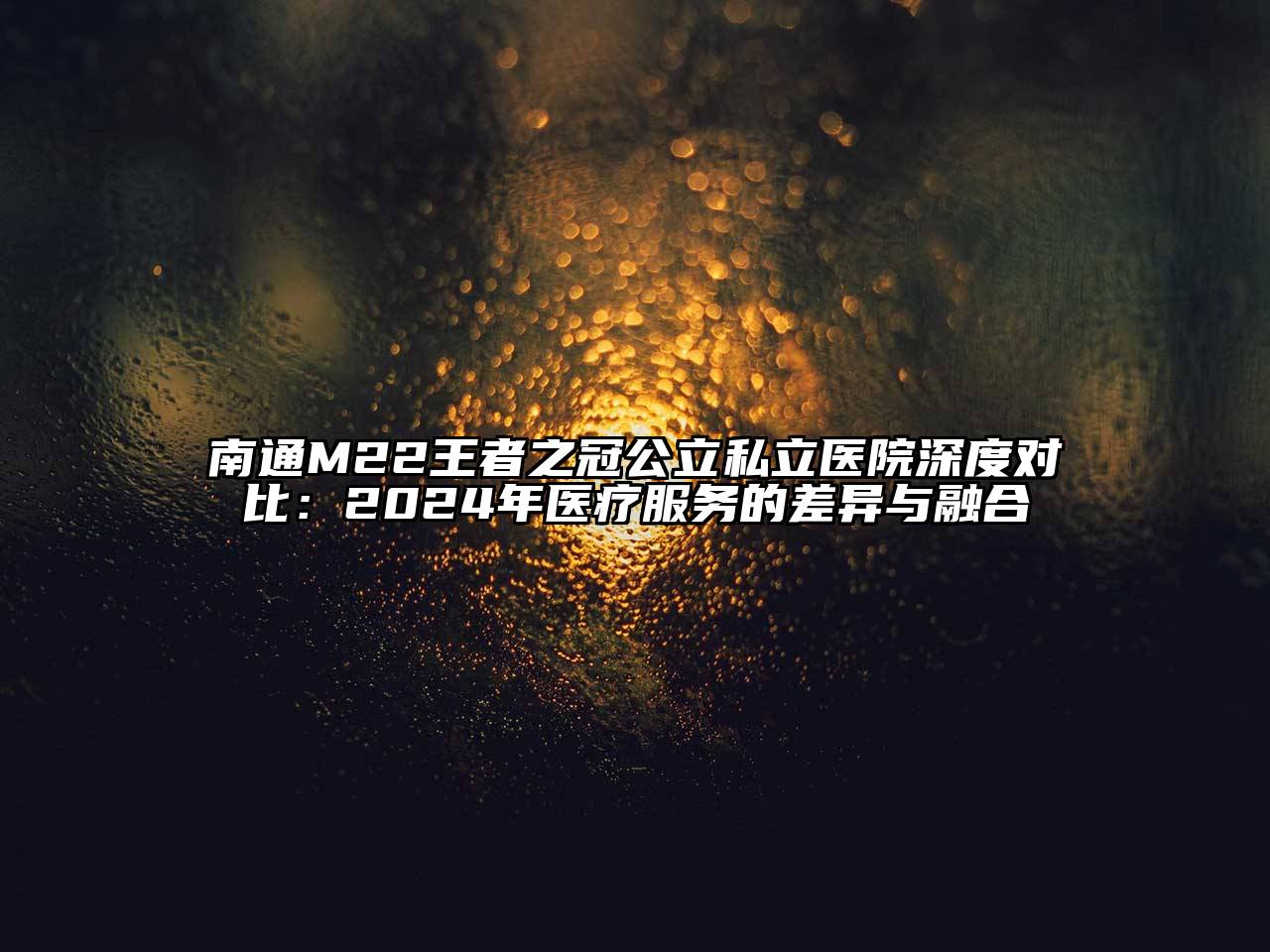 南通M22王者之冠公立私立医院深度对比：2024年医疗服务的差异与融合