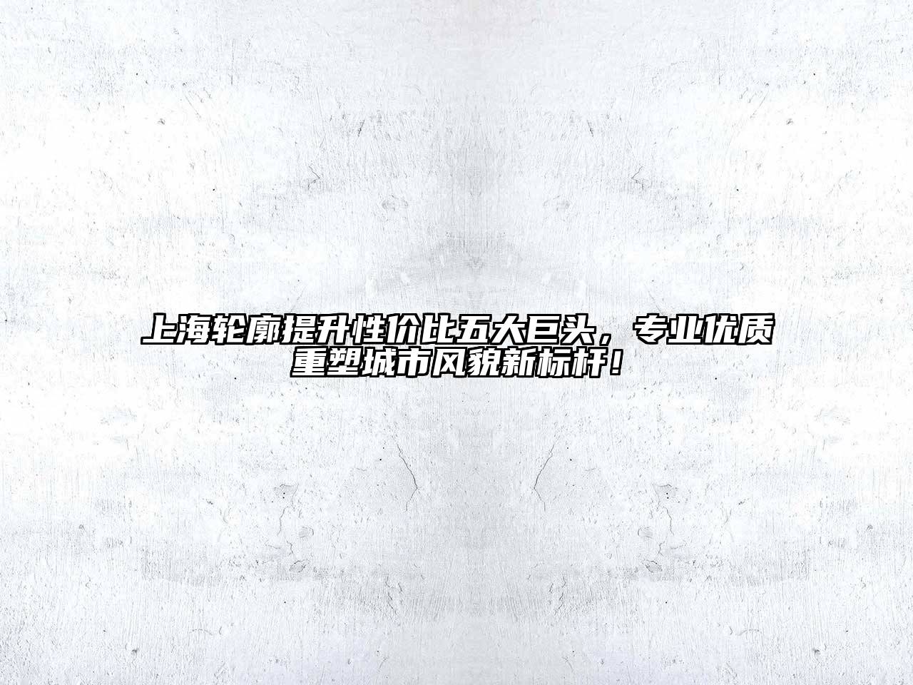 上海轮廓提升性价比五大巨头，专业优质重塑城市风貌新标杆！