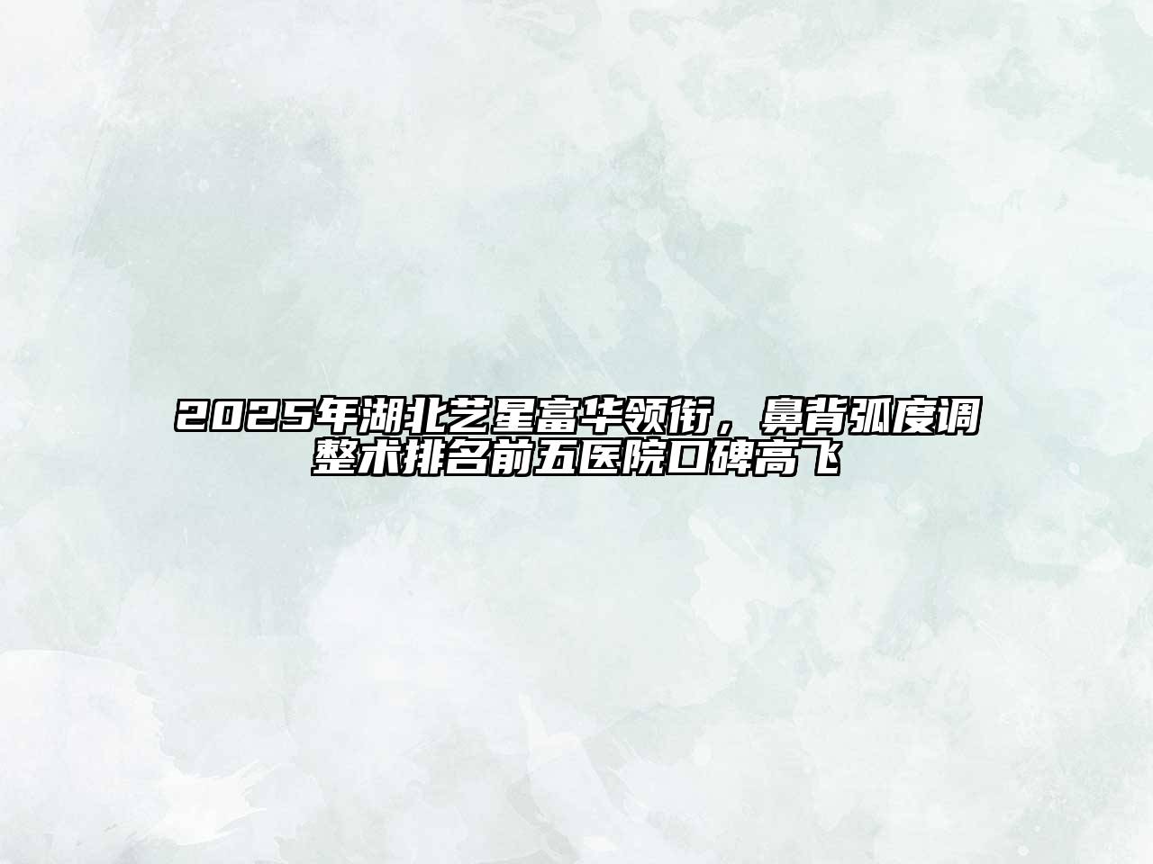 2025年湖北艺星富华领衔，鼻背弧度调整术排名前五医院口碑高飞