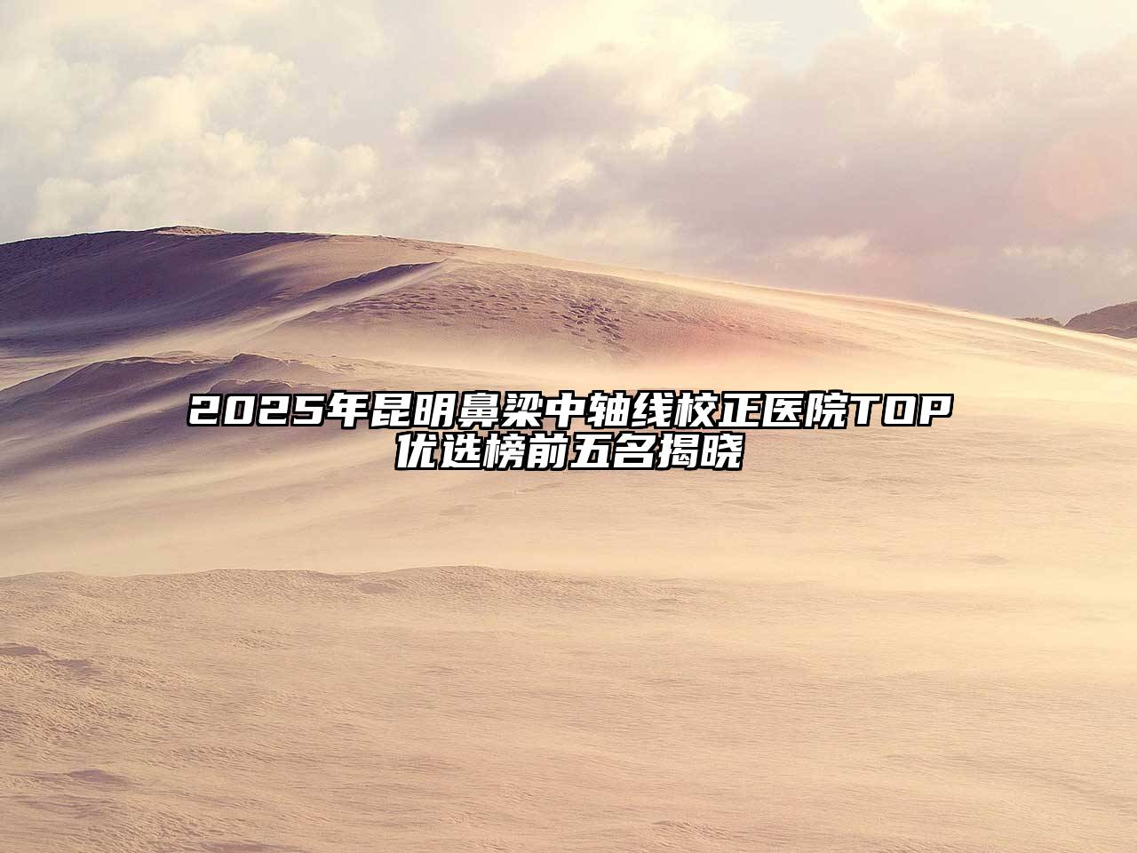 2025年昆明鼻梁中轴线校正医院TOP优选榜前五名揭晓
