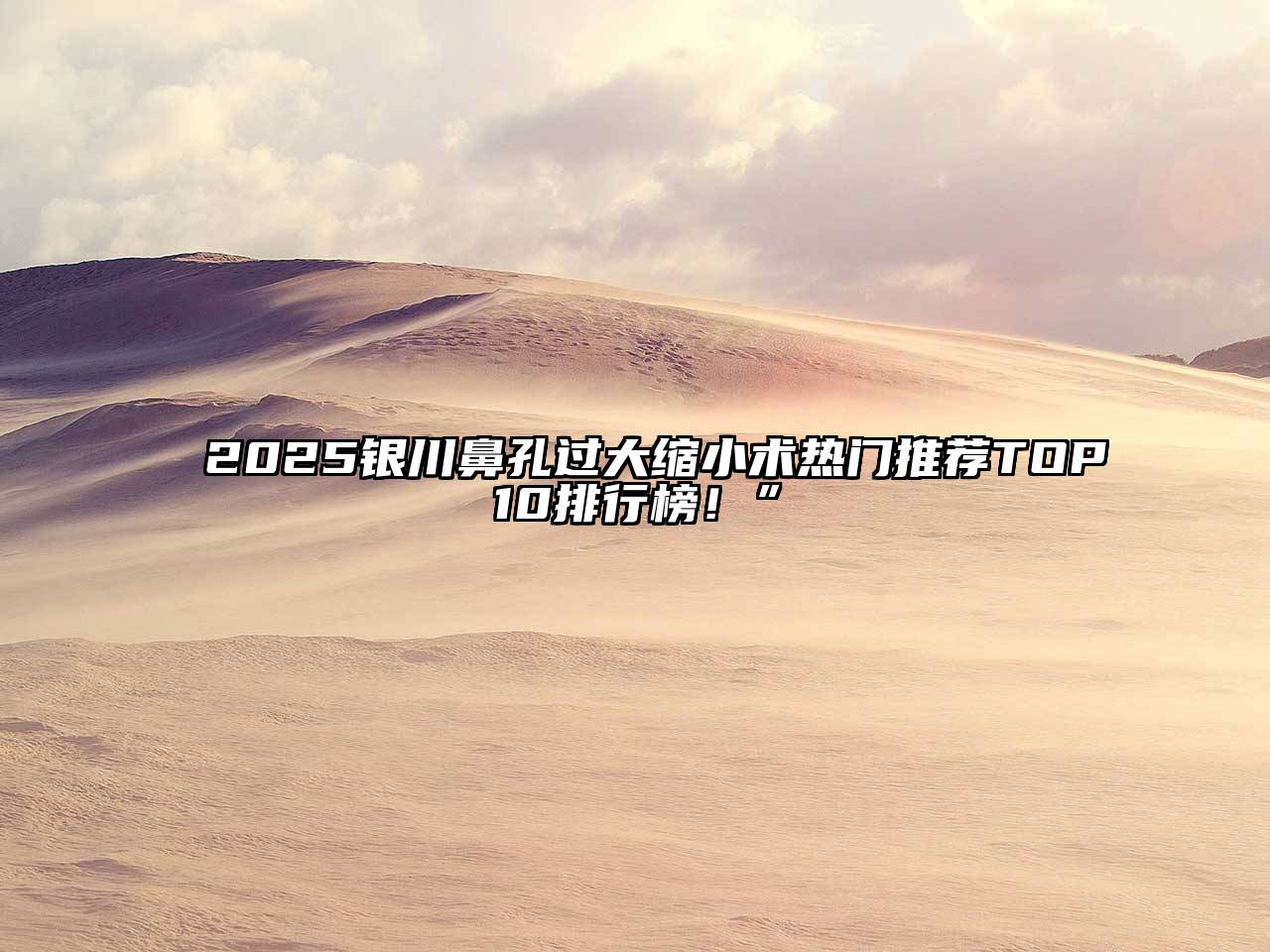 2025银川鼻孔过大缩小术热门推荐TOP10排行榜！”
