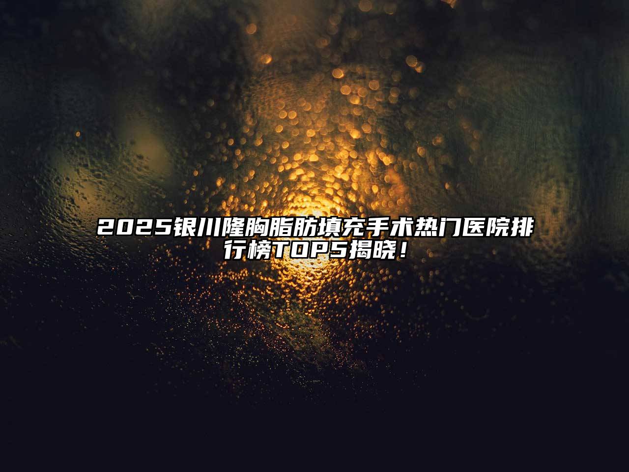 2025银川隆胸脂肪填充手术热门医院排行榜TOP5揭晓！
