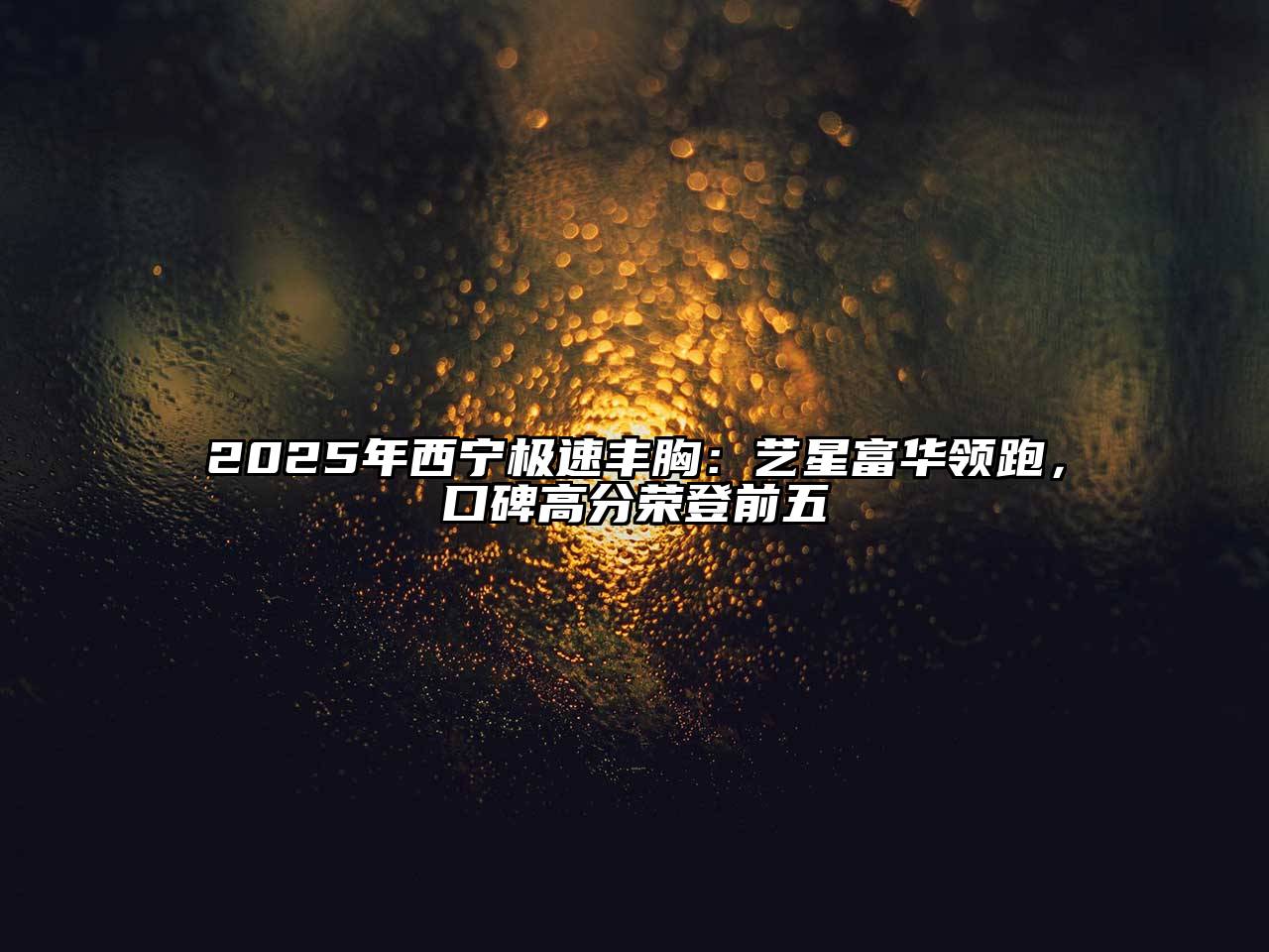 2025年西宁极速丰胸：艺星富华领跑，口碑高分荣登前五