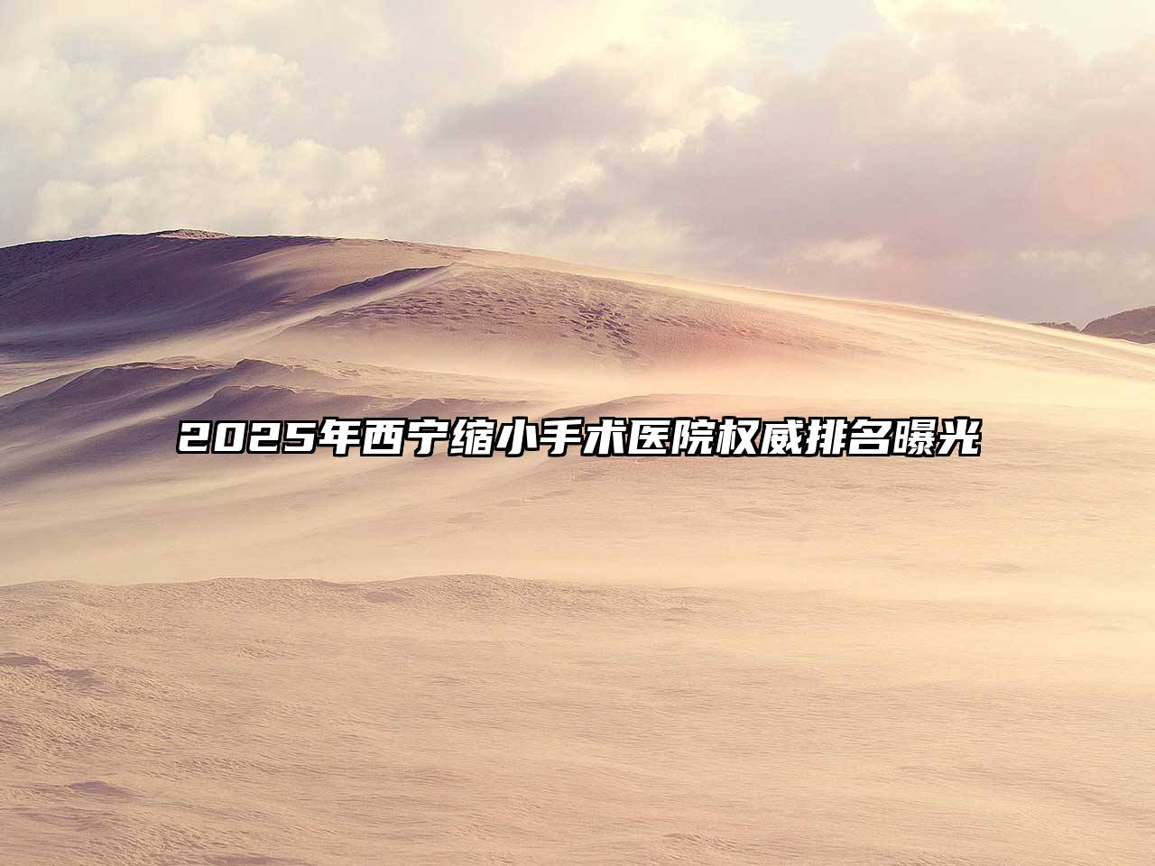 2025年西宁缩小手术医院权威排名曝光