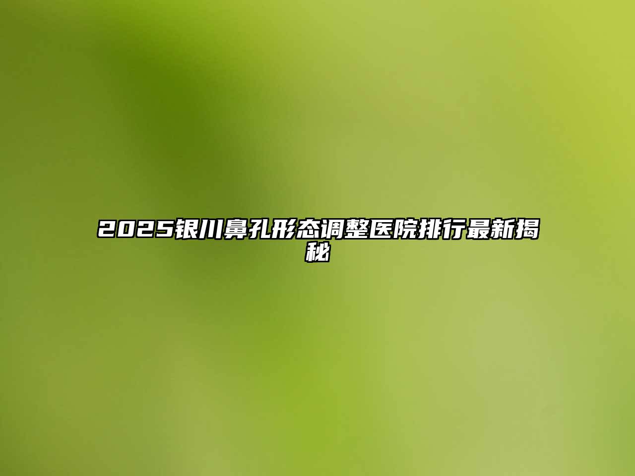 2025银川鼻孔形态调整医院排行最新揭秘