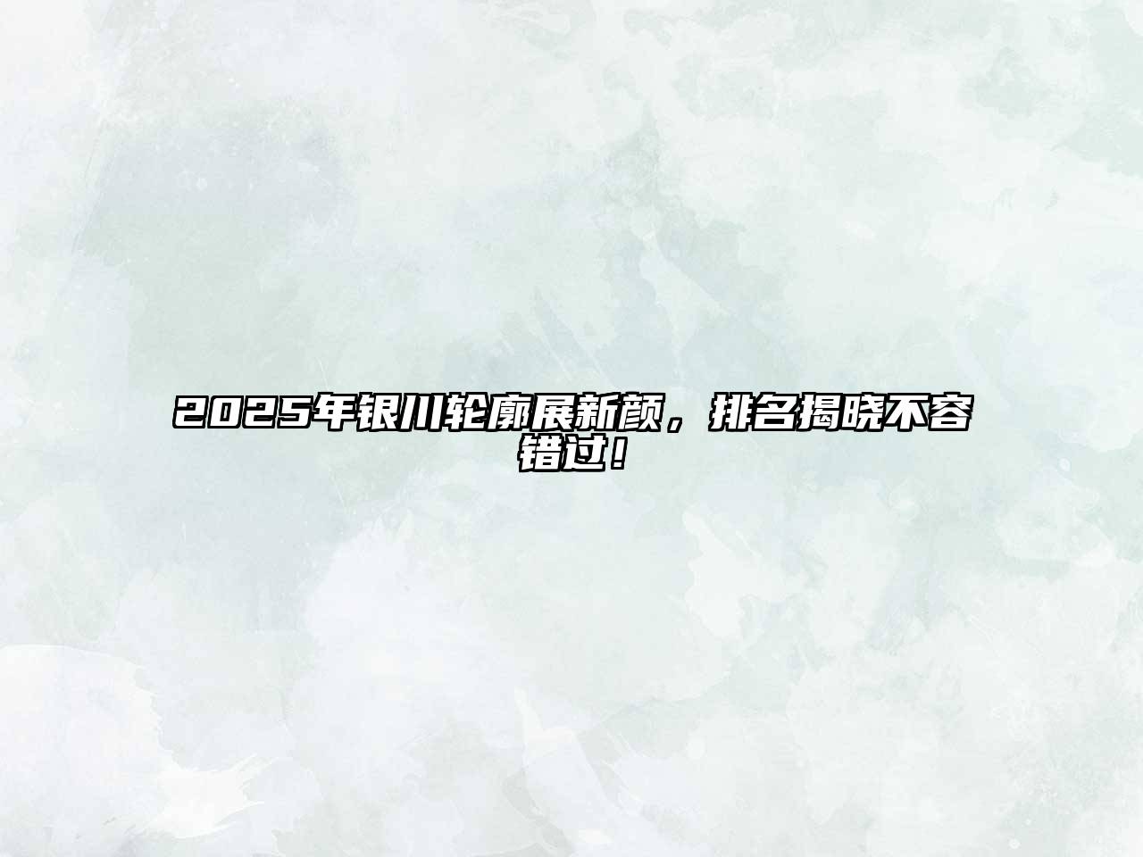 2025年银川轮廓展新颜，排名揭晓不容错过！