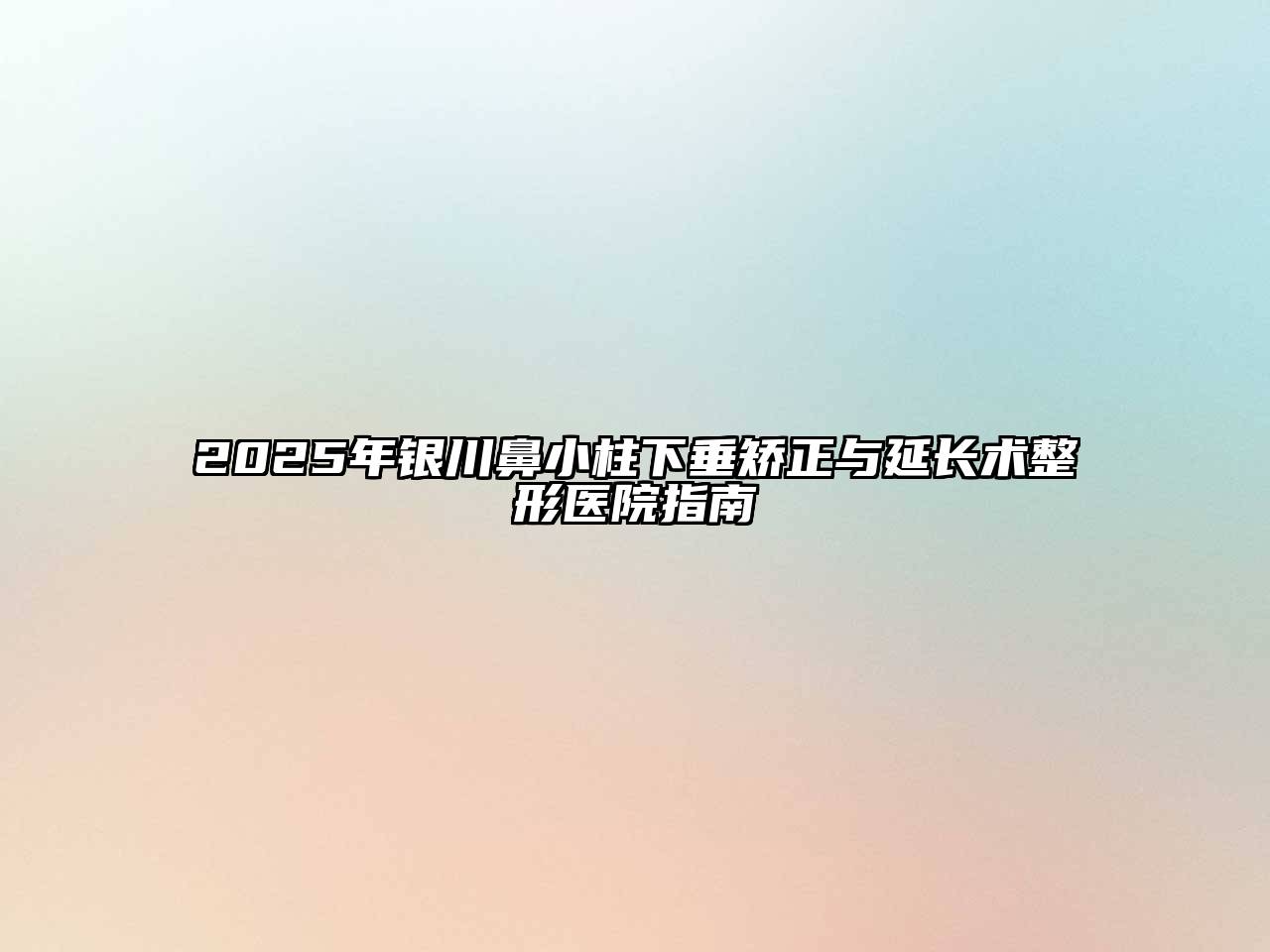 2025年银川鼻小柱下垂矫正与延长术整形医院指南